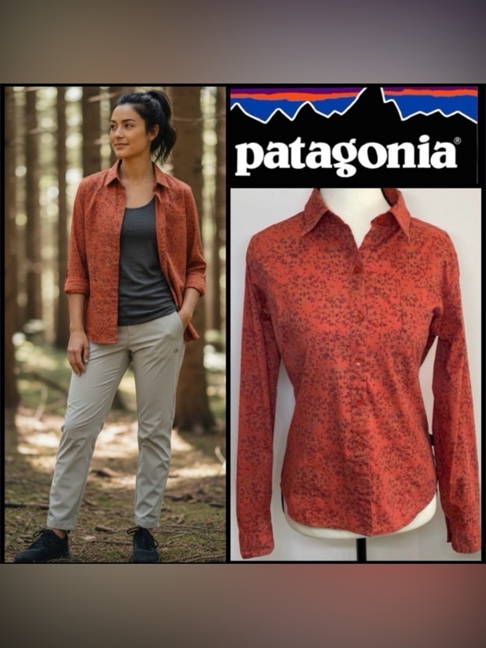 ⛰️Patagonia Organic Cotton Long Sleeve Button Up Top Women’s Size 4